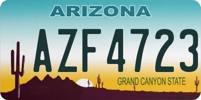 AZ license plate AZF4723