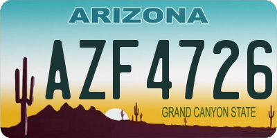 AZ license plate AZF4726