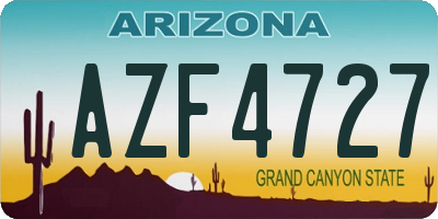 AZ license plate AZF4727