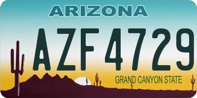AZ license plate AZF4729