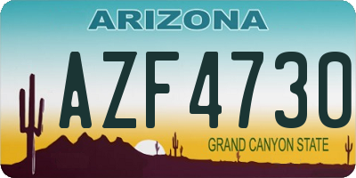 AZ license plate AZF4730