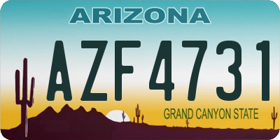 AZ license plate AZF4731