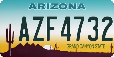 AZ license plate AZF4732