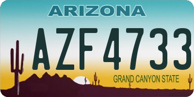 AZ license plate AZF4733