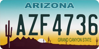 AZ license plate AZF4736
