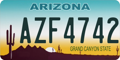 AZ license plate AZF4742