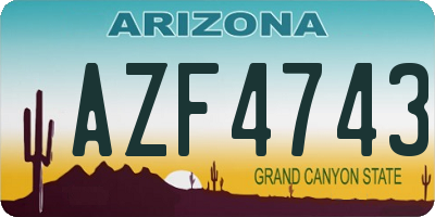AZ license plate AZF4743