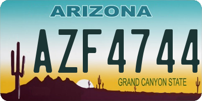 AZ license plate AZF4744