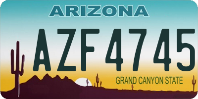 AZ license plate AZF4745