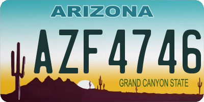AZ license plate AZF4746