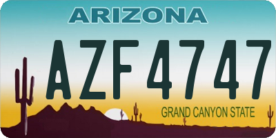 AZ license plate AZF4747