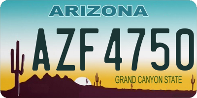 AZ license plate AZF4750
