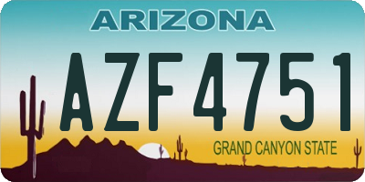 AZ license plate AZF4751