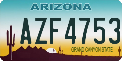 AZ license plate AZF4753