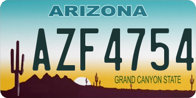 AZ license plate AZF4754