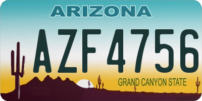 AZ license plate AZF4756