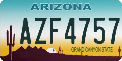 AZ license plate AZF4757