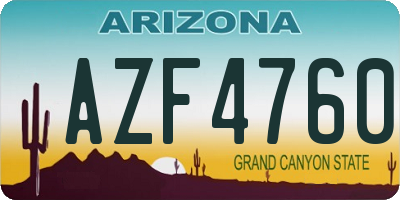 AZ license plate AZF4760