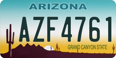 AZ license plate AZF4761