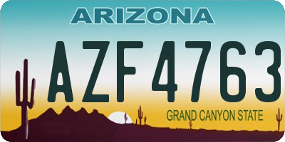 AZ license plate AZF4763