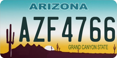 AZ license plate AZF4766