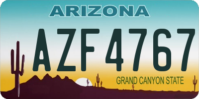 AZ license plate AZF4767