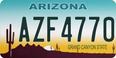 AZ license plate AZF4770