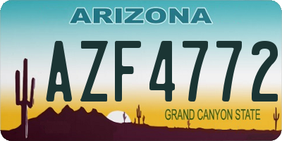AZ license plate AZF4772