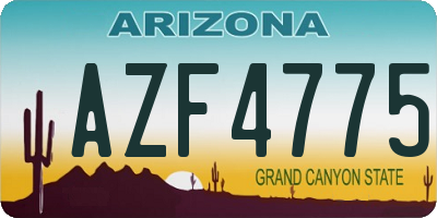 AZ license plate AZF4775