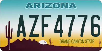 AZ license plate AZF4776
