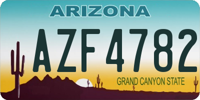 AZ license plate AZF4782