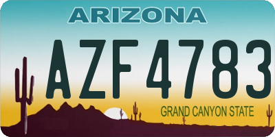 AZ license plate AZF4783