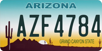 AZ license plate AZF4784