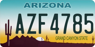 AZ license plate AZF4785