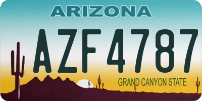 AZ license plate AZF4787