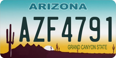 AZ license plate AZF4791