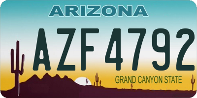AZ license plate AZF4792