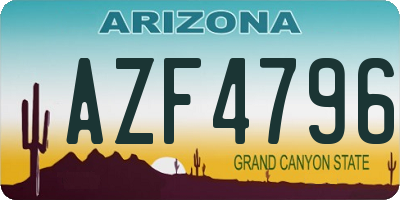AZ license plate AZF4796
