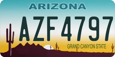 AZ license plate AZF4797