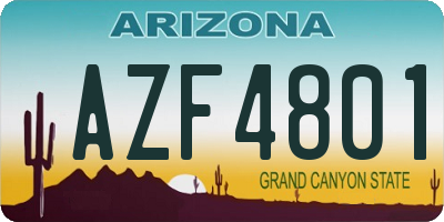 AZ license plate AZF4801