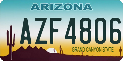 AZ license plate AZF4806
