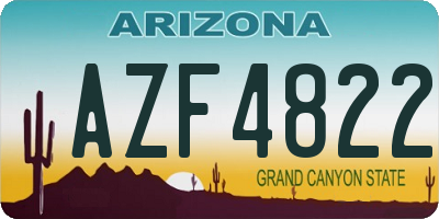 AZ license plate AZF4822