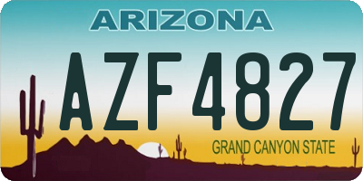 AZ license plate AZF4827