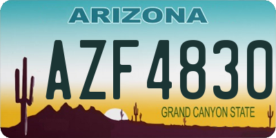 AZ license plate AZF4830