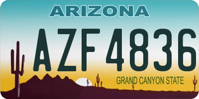 AZ license plate AZF4836