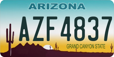 AZ license plate AZF4837