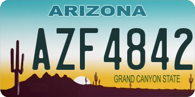 AZ license plate AZF4842