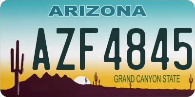 AZ license plate AZF4845