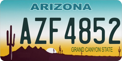 AZ license plate AZF4852