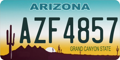 AZ license plate AZF4857
